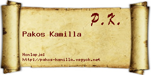 Pakos Kamilla névjegykártya